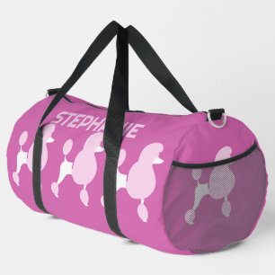 Individuelle Name Pink Poodles Duffle Bag