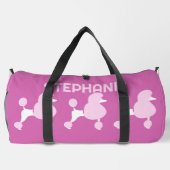 Individuelle Name Pink Poodles Duffle Bag (Rückseite)