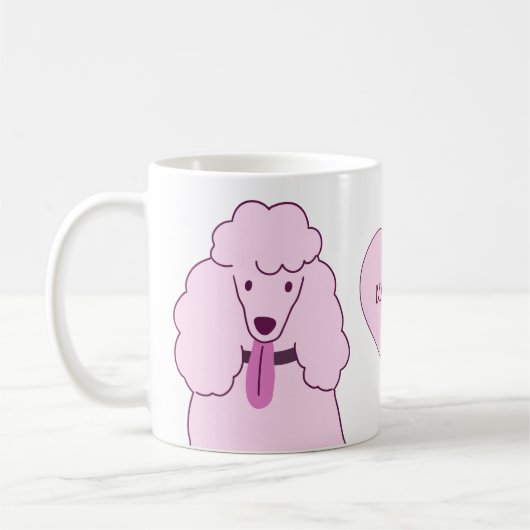 Individuelle Name Pink Poodles Kaffeetasse (Links)