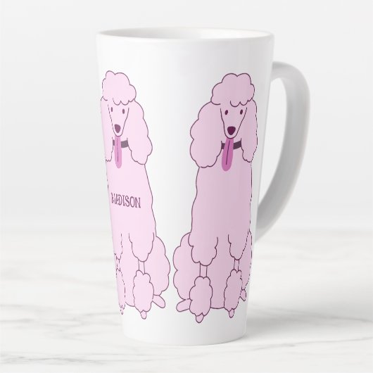 Individuelle Name Pink Poodles Milchtasse (Rechte Ecke)