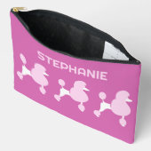 Individuelle Name Pink Poodles Zubehörtasche (Offen)