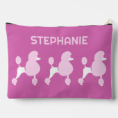Individuelle Name Pink Poodles Zubehörtasche (Rückseite)