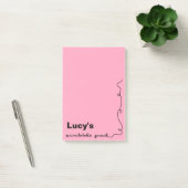 Individuelle Name Pink Scribble Pad Post-it Klebezettel (Büro)