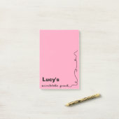 Individuelle Name Pink Scribble Pad Post-it Klebezettel (Auf Schreibtisch)