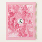 Individuelle Name Pink Swirl & Gold Trim Planner Planer (Rückseite)