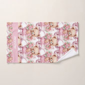 Individuelle Name Pink Teddy Bear Girl's Bath Hand Badhandtuch Set (Handtuch)