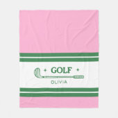 Individuelle Name Pink und Green Golf Liebhaber Fleecedecke (Vorderseite)