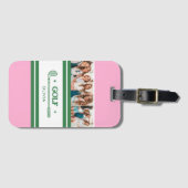 Individuelle Name Pink und Green Golf Liebhaber Fo Gepäckanhänger (Vorderseite (Horizontal))
