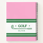 Individuelle Name Pink und Green Golf Liebhaber Notizblock (Rückseite)