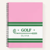 Individuelle Name Pink und Green Golf Liebhaber Notizblock (Vorderseite)