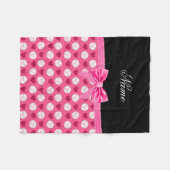Individuelle Name Pink Volleyballs Herz und Bogen Fleecedecke (Vorderseite (Horizontal))