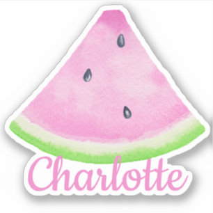 Individuelle Name Pink Watermelon Sticker