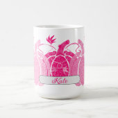 Individuelle Name Pink & White Fall Kürbis Kaffeetasse (Mittel)