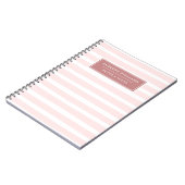 Individuelle Name Pink White Stripe Muster Notizblock (Linke Seite)