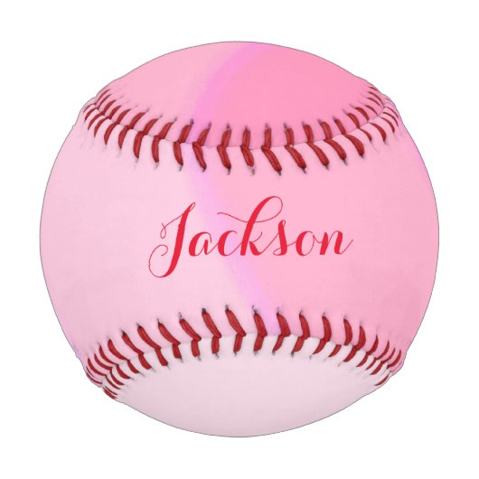 Individuelle Name Pink Wirbel Baseball (Vorderseite)