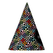 individuelle Name Pinwheel Muster Schwarz Partyhütchen (Links)