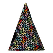 individuelle Name Pinwheel Muster Schwarz Partyhütchen (Rechts)