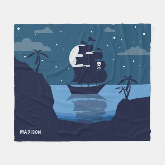 Individuelle Name Pirate Ship Fleece Decke (Vorderseite (Horizontal))