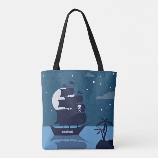 Individuelle Name Piratenschiffsbeutel Tasche (Rückseite)