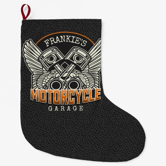 Individuelle Name Pistolen Wings Motorrad Fahrradg Großer Weihnachtsstrumpf (Vorderseite)