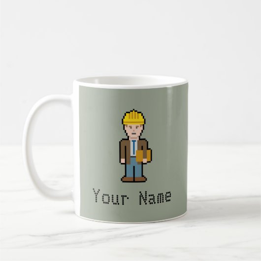 Individuelle Name Pixel Architect Kaffeetasse (Links)