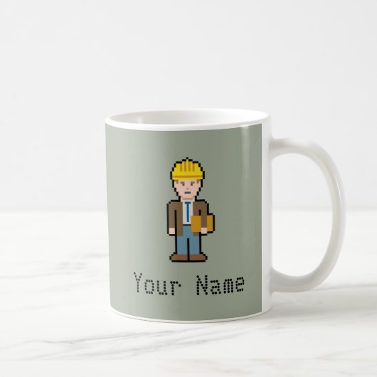 Individuelle Name Pixel Architect Kaffeetasse (Rechts)