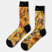 Individuelle Name Pizza Lover's Men's Crew Socken (Linkes Detail)