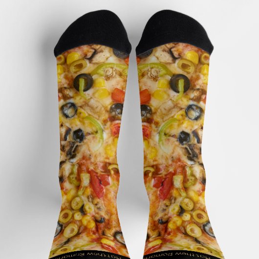 Individuelle Name Pizza Lover's Men's Crew Socken (Oben)