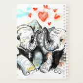 Individuelle Name-Planer mit Couple Elephant Planer (Rückseite)