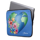 Individuelle Name Planet Earth Heart Laptopschutzhülle (Vorderseite Links)