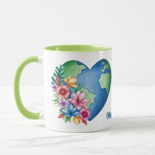 Individuelle Name Planet Earth Heart Tasse (Links)