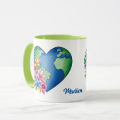 Individuelle Name Planet Earth Heart Tasse (Vorderseite Links)