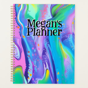 Individuelle Name Planner Pastell Flüssigkeit Kuns Planer