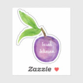 Individuelle Name Plum Obstaufkleber Aufkleber (Blatt)
