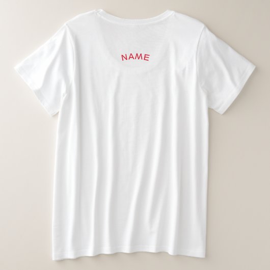 INDIVIDUELLE NAME PLUS GRÖSSE BAUMWOLLE T - SHIRT (Design Rückseite)