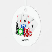 Individuelle Name Poker / Casino Ornament Aus Metall (Vorderseite links)