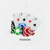 Individuelle Name Poker / Casino Ornament Aus Metall (Vorderseite)