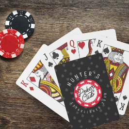Individuelle Name Poker Club Spielabend Schwarz &  Spielkarten