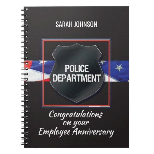 Individuelle Name, Polizeibedienstete - Jahrestag Notizblock (Vorderseite)