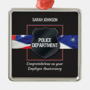 Individuelle Name, Polizeibedienstete - Jahrestag Ornament Aus Metall