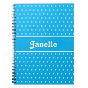Individuelle Name Polka Dot Blue und White Notizblock