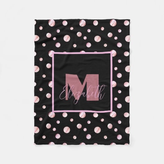 Individuelle Name Polka Dots Geometric Ci Fleecedecke (Vorderseite)