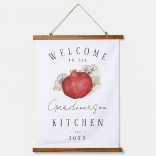 Individuelle Name Pomegranate Fruchteküche Kunst, Wandteppich Mit Holzrahmen