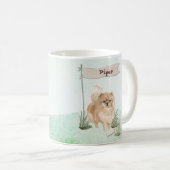 Individuelle Name Pommeranian Haustier Hund Kaffeetasse (VorderseiteRechts)