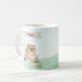 Individuelle Name Pommeranian Haustier Hund Kaffeetasse (Vorderseite Links)