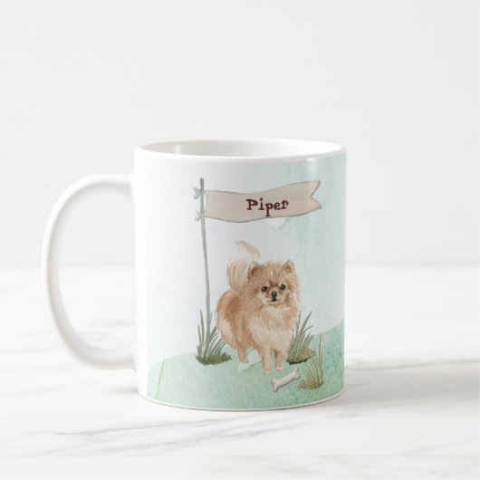 Individuelle Name Pommeranian Haustier Hund Kaffeetasse (Links)