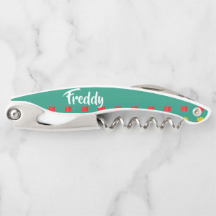 individuelle Name Pommes frites auf aquamarin Kellnermesser