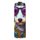 Individuelle Name Poodle Hund mit einer überdachte Thermosbecher (Vorderseite)
