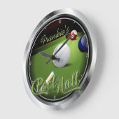 Individuelle Name Pool Hall Billiard Spielzimmer S Große Wanduhr (Winkel)