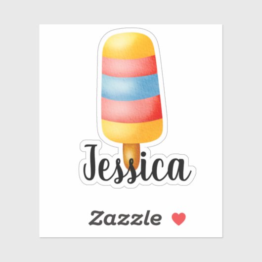 INDIVIDUELLE NAME POPSICLE AUFKLEBER (Blatt)